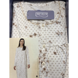 Camicia da notte calibrata cotone  caldo interlook Linclalor Donna