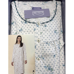 Camicia da notte calibrata cotone  caldo interlook Linclalor Donna